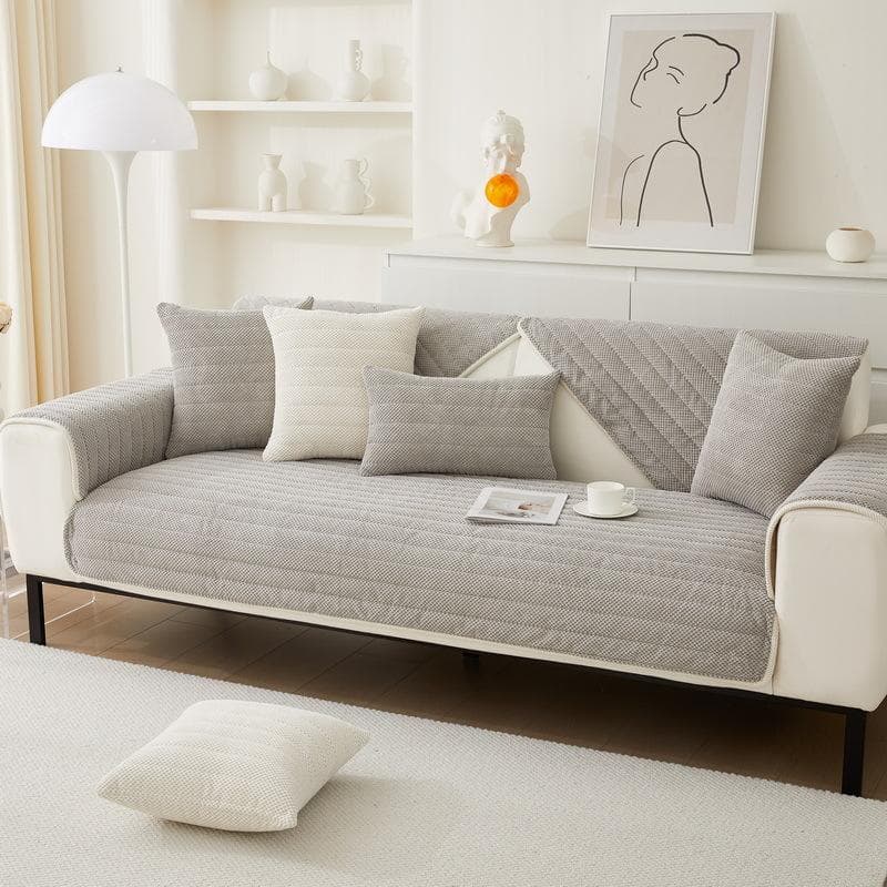 Autumn Winter Thicken Sofa Cover Corduroy Couch Covers Anti-Slip Simplicity Sofa Slipcover for Solid Color Stripe Couch Cushion 70x70cm 1pcs