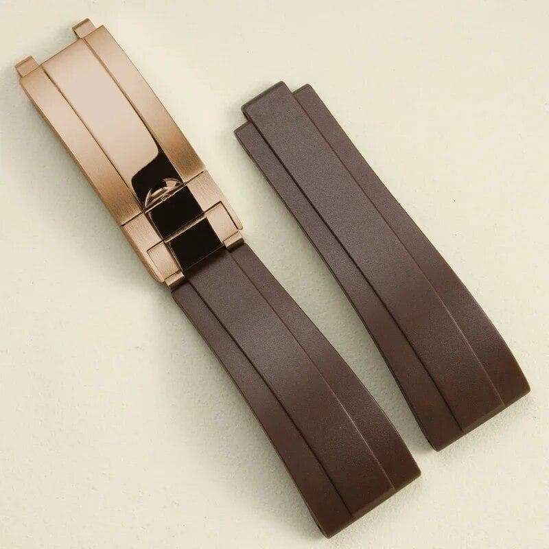 21 20mm Black Blue Brown Blue Rubber Watchband For Rolex Submariner DMT Daytona Strap Tape Delpoyment Clasp With Crown Logo 35 20mm with logo