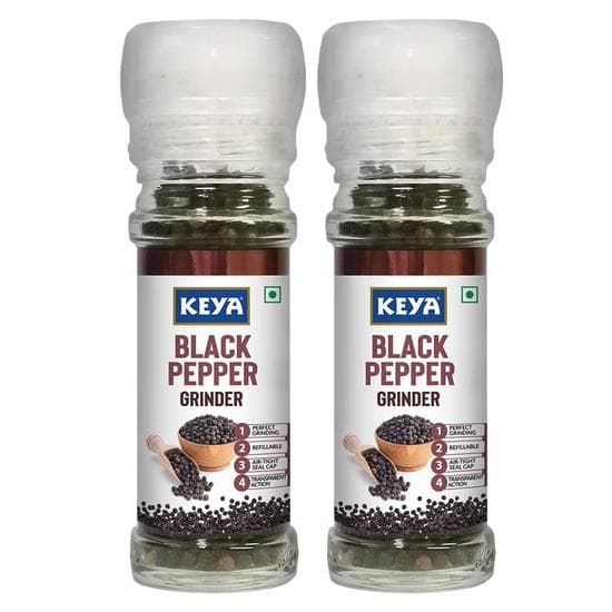 Keya Malabar Black Pepper Grinder | Exotic Spices Blend 50gm