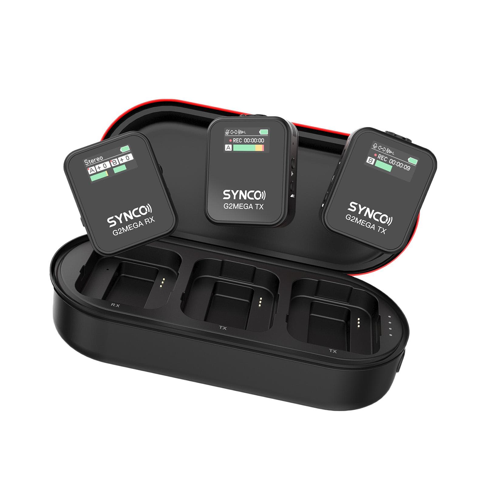 SYNCO G2MEGA 1-Trigger-2 2.4G Wireless Microphone System Clip-on Microphone 200M Transmission Range 1-Trigger-2