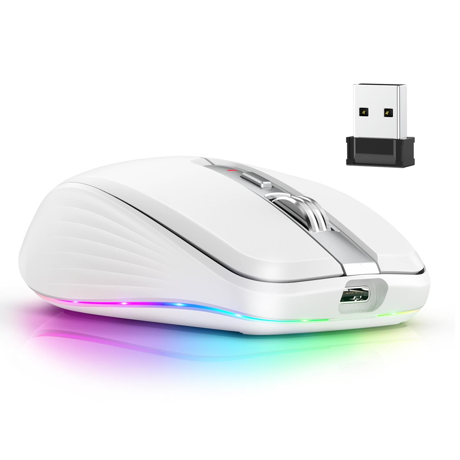 FMOUSE 2.4G+BT5.1 Dual-mode Wireless Mouse Computer Gaming Mice Ergonomic Design 4-gear