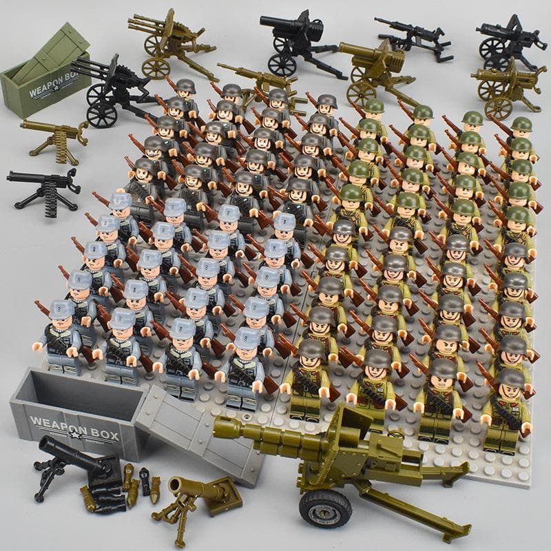 80pcs Kids Toys Soldiers Building Blocks Mini Action Figures Educational Toys For Boys Birthdays Gifts