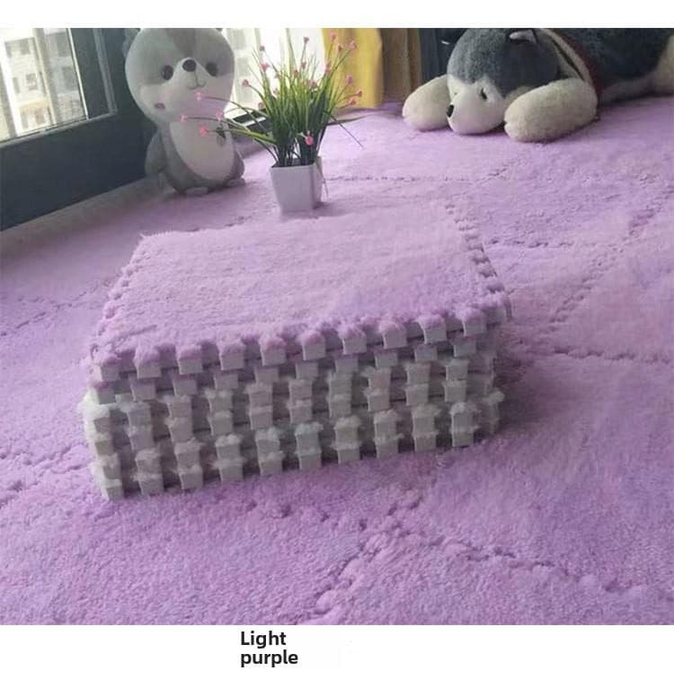 Elegant 2022 Dirt-Resistant Bedroom Carpet and Living Room Floor Mat for Master Bedroom and Bay Window. 30x30CM 12pcs + Edging Violet