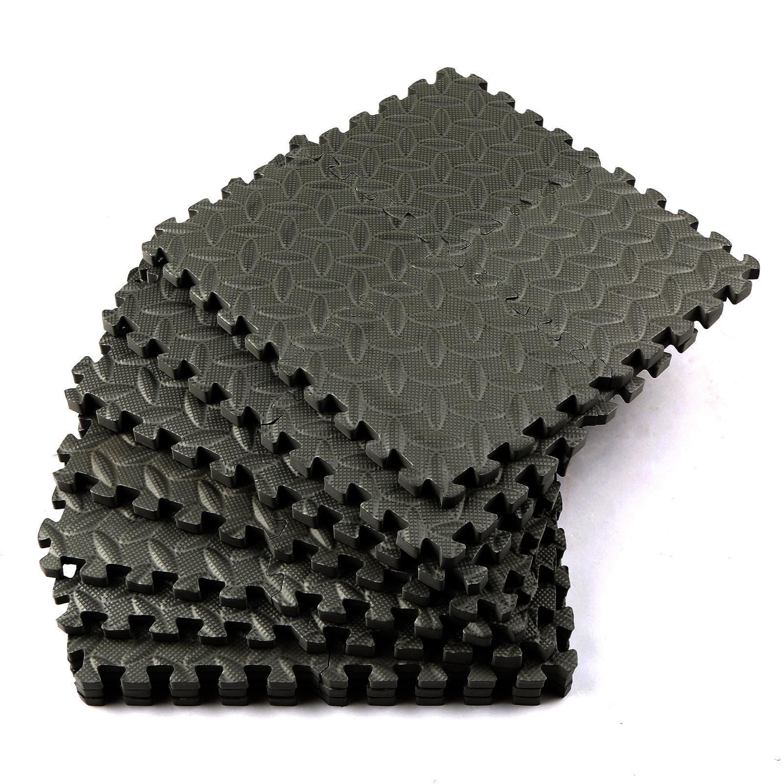 36PCS 15*15*1cm Thicken Floor Mat Protective EVA Cushion Antislip Foam Exercise Mat for Indoor black