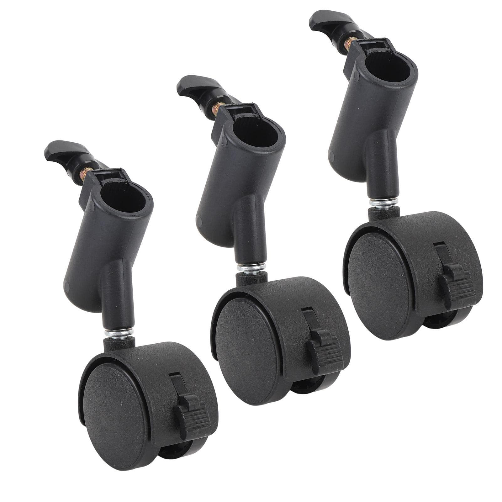 3pcs Light Stand Wheels with Brake 16MM 360 degrees Rotating Quiet Easy to Install Tripod Swivel Casters