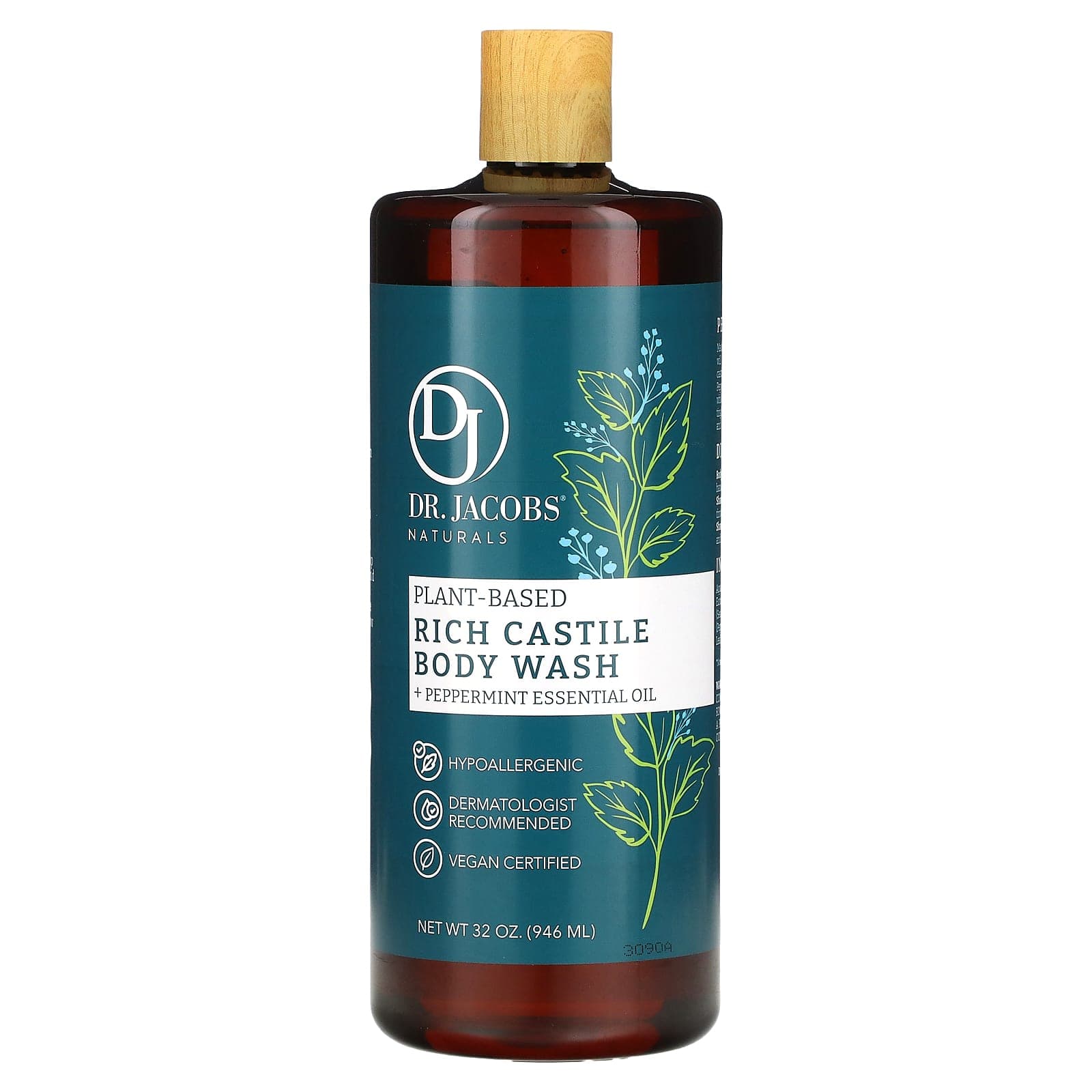 Dr. Jacobs Naturals, Botanical Rich Castile Body Wash, Peppermint Essential Oil, 32 oz (946 ml)