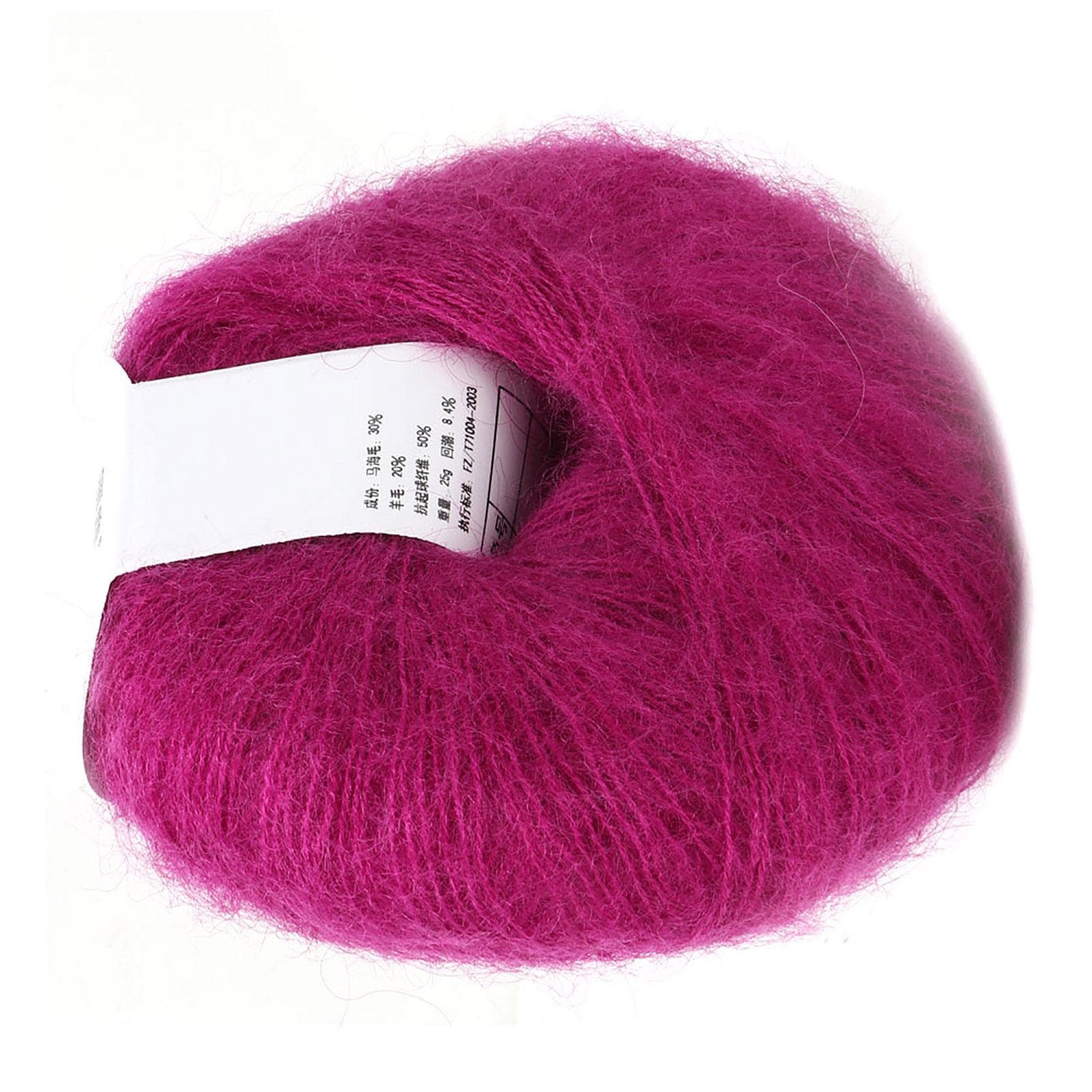 Popular Soft Mohair Pashm Knit Angora Long Wool Yarn Hot (dark red)