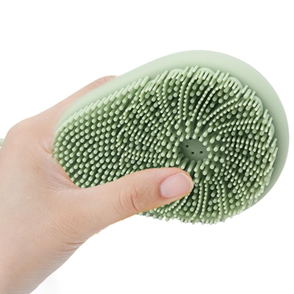 Silicone Soft Exfoliating Body Bath Shower Scrubber Loofah Brush Refillable Bath Brush Easy Foaming Massage Brush Bathroom Tools