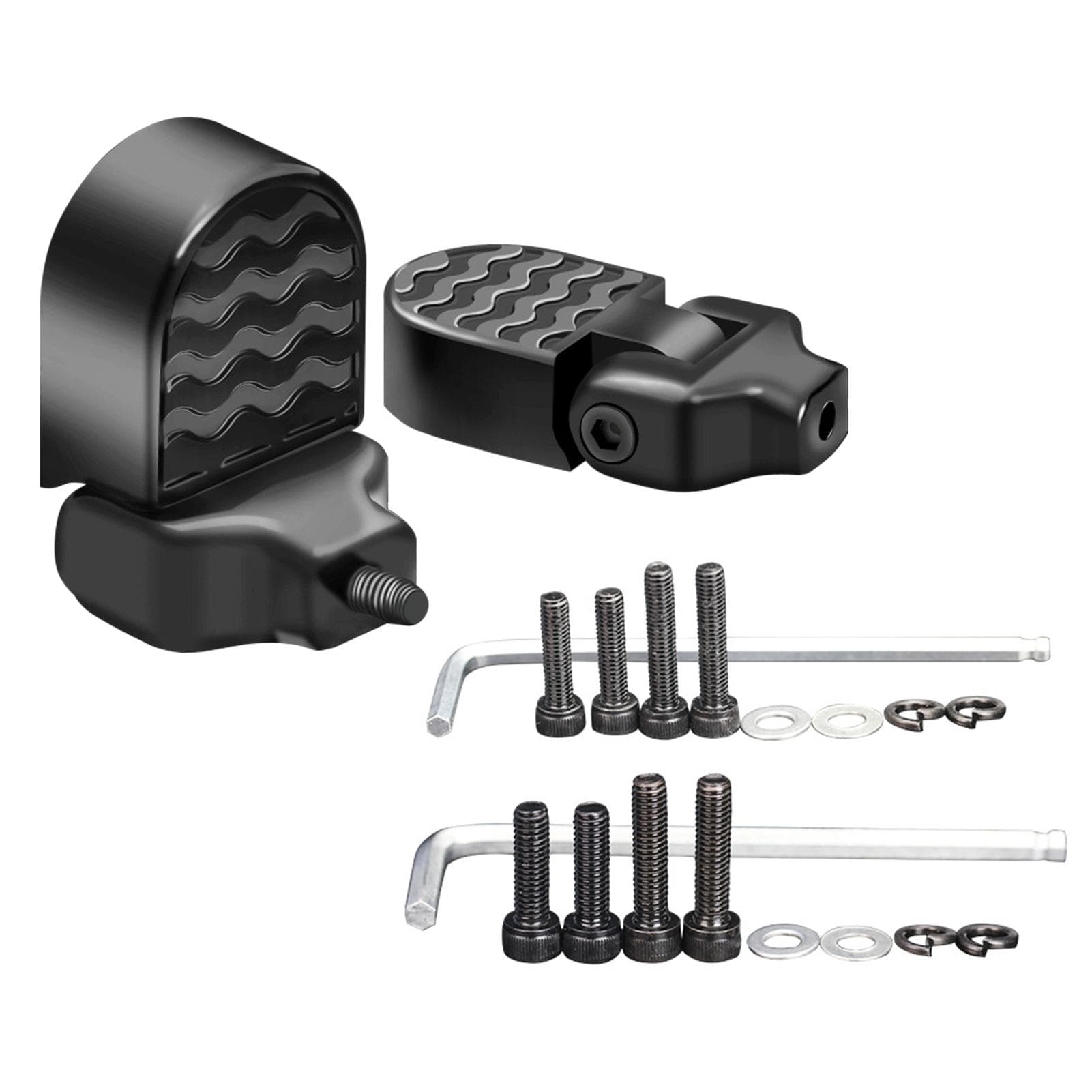 1 Pair Bicycle Rear Pedals Footrest Electric Bike Footpegs Mountain Bikes Rear Pedals black
