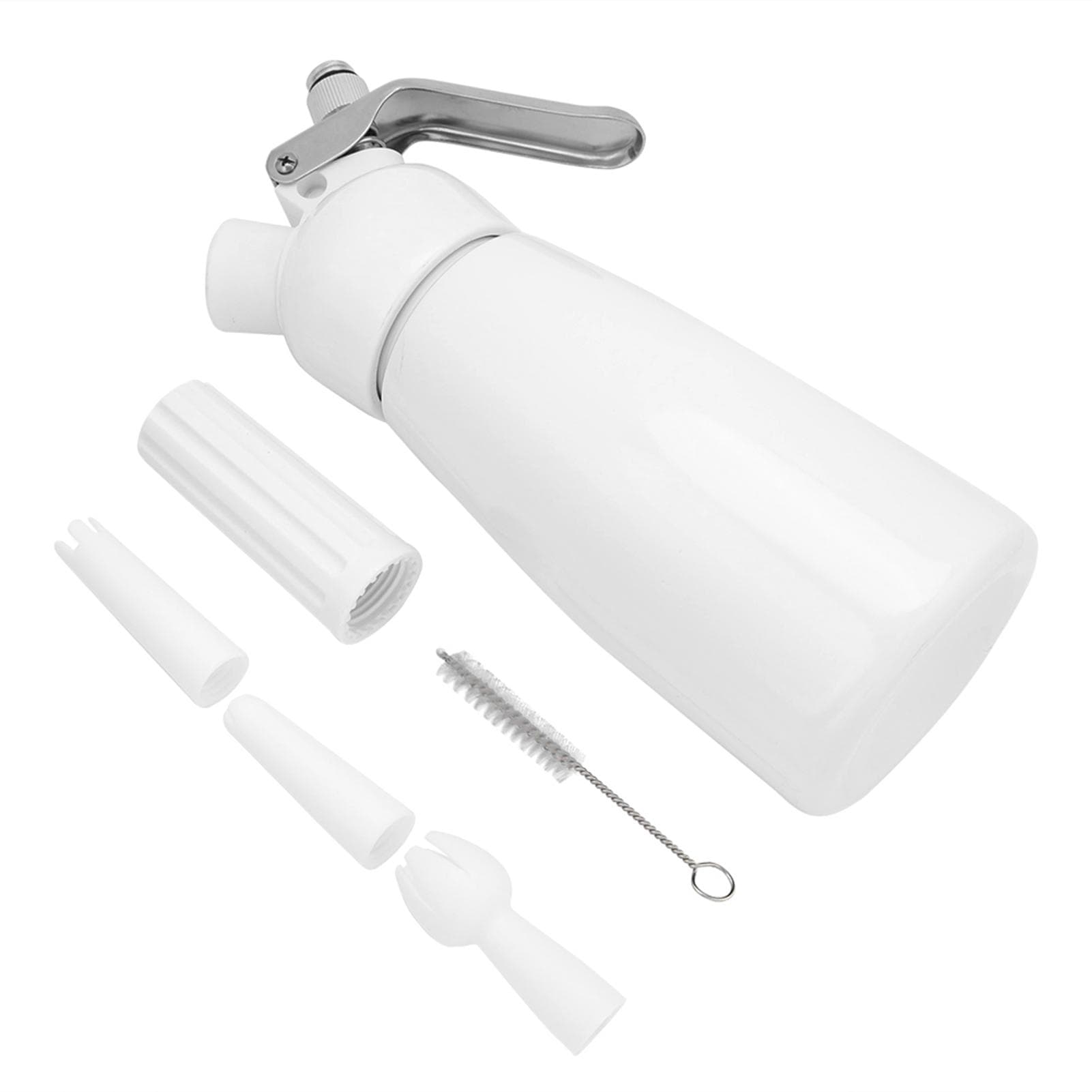250mL Portable Red Aluminum Whipped Dessert Cream Butter Dispenser Whipper Foam Maker White white