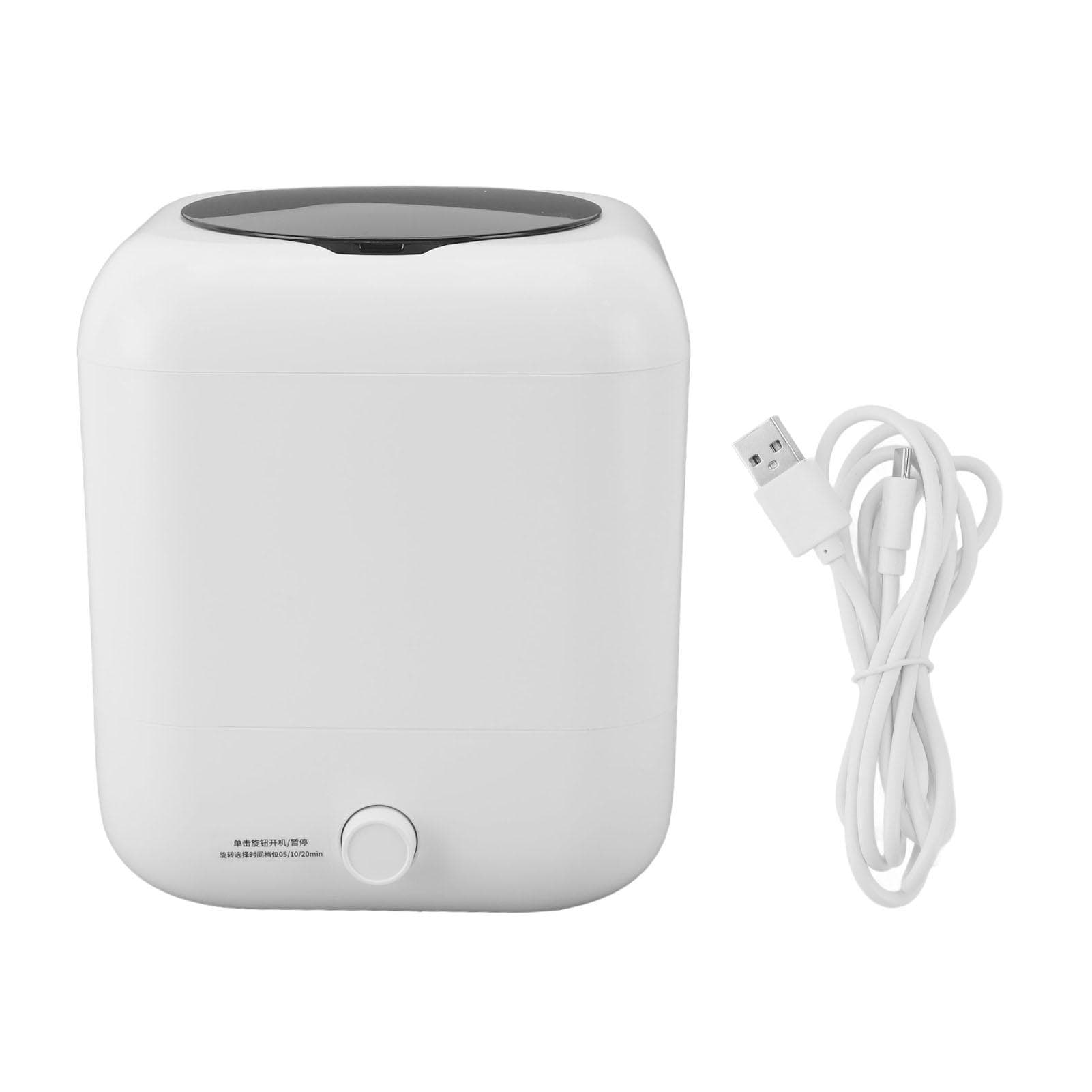Mini Washing Machine 5L Portable Underwear Washing Machine Digital Display 3 Level Timing white