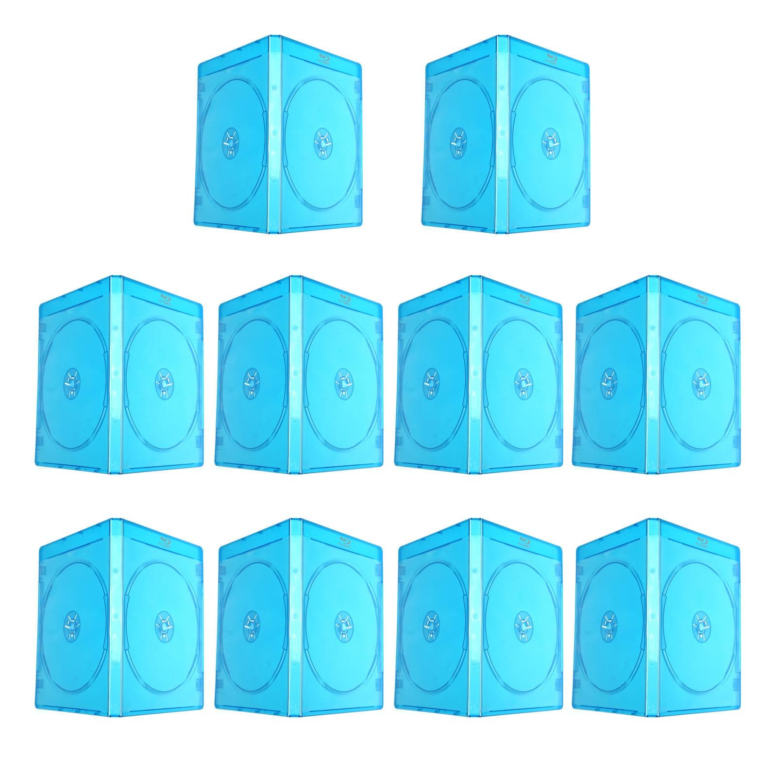 10 Pack DVD CD Bluray Movie 2 Disc Holder 11mm Plastic Case Storage Clear Sleeve