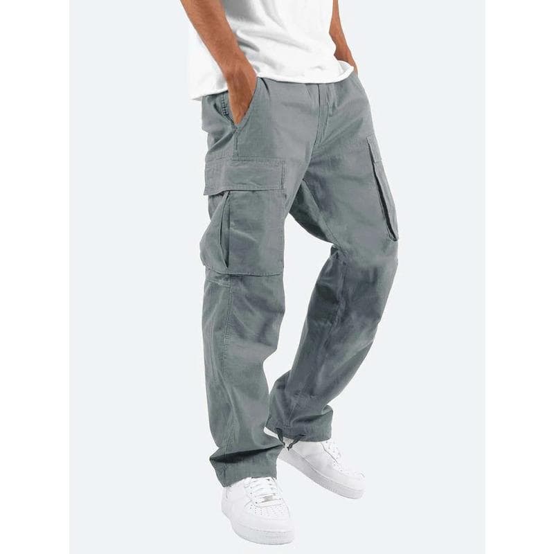 Fashion New Men's Overalls Drawstring Multi-pocket Casual Trousers 5XL