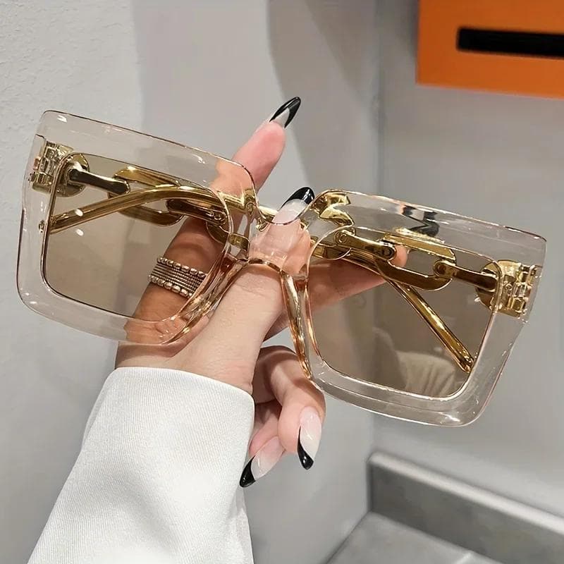 Luxury square fashion glasses for women candy color anti glare sun shades beach party travel stylish casual