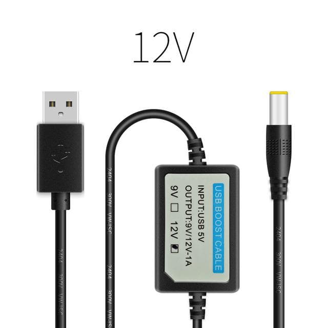 USB Power Boost Cable 5V to 9V/12V 1A Step Up Module Booster Power Converter Adapter 2.1x5.5mm Plug For Router Fans Speakers 12V