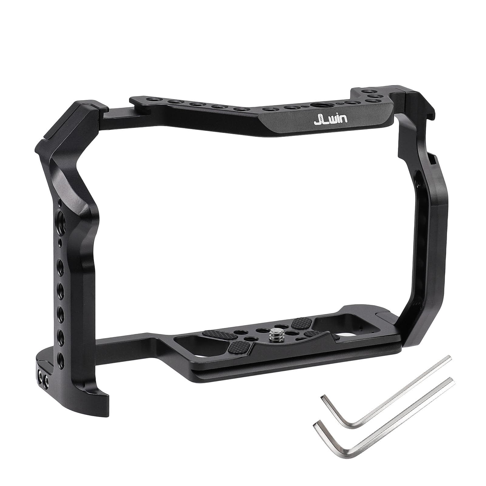 JLwin Metall Camera Cage Aluminum Alloy with Quick Release Plate Cold Shoe Mount Numerous 1/4in-20 black