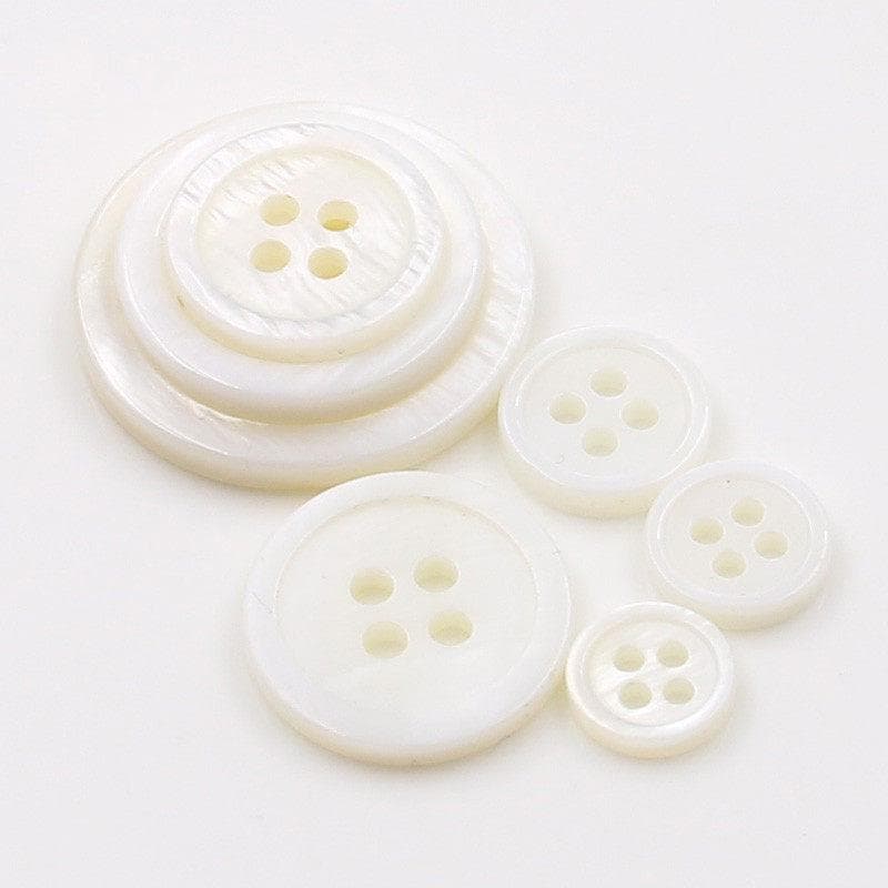 High-End Natural Pearl Shell Buttons for Men’s and Women’s Coats, Suits, and Shirts White 10mm Round
