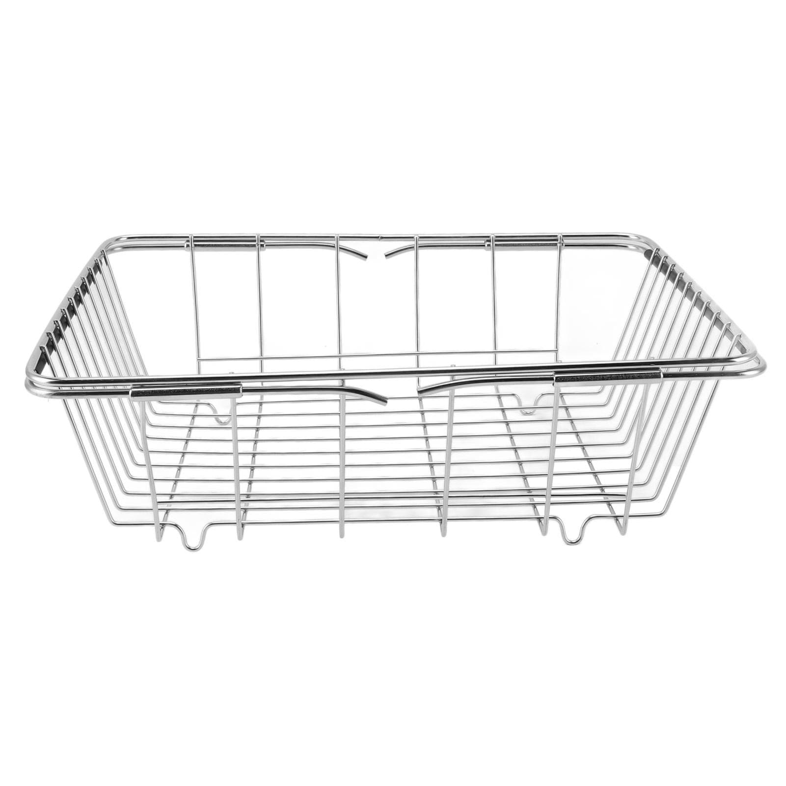Freezer Organizer Bin Stainless Steel Expandable 20KG Load Bearing Freezer Storage Basket Flat