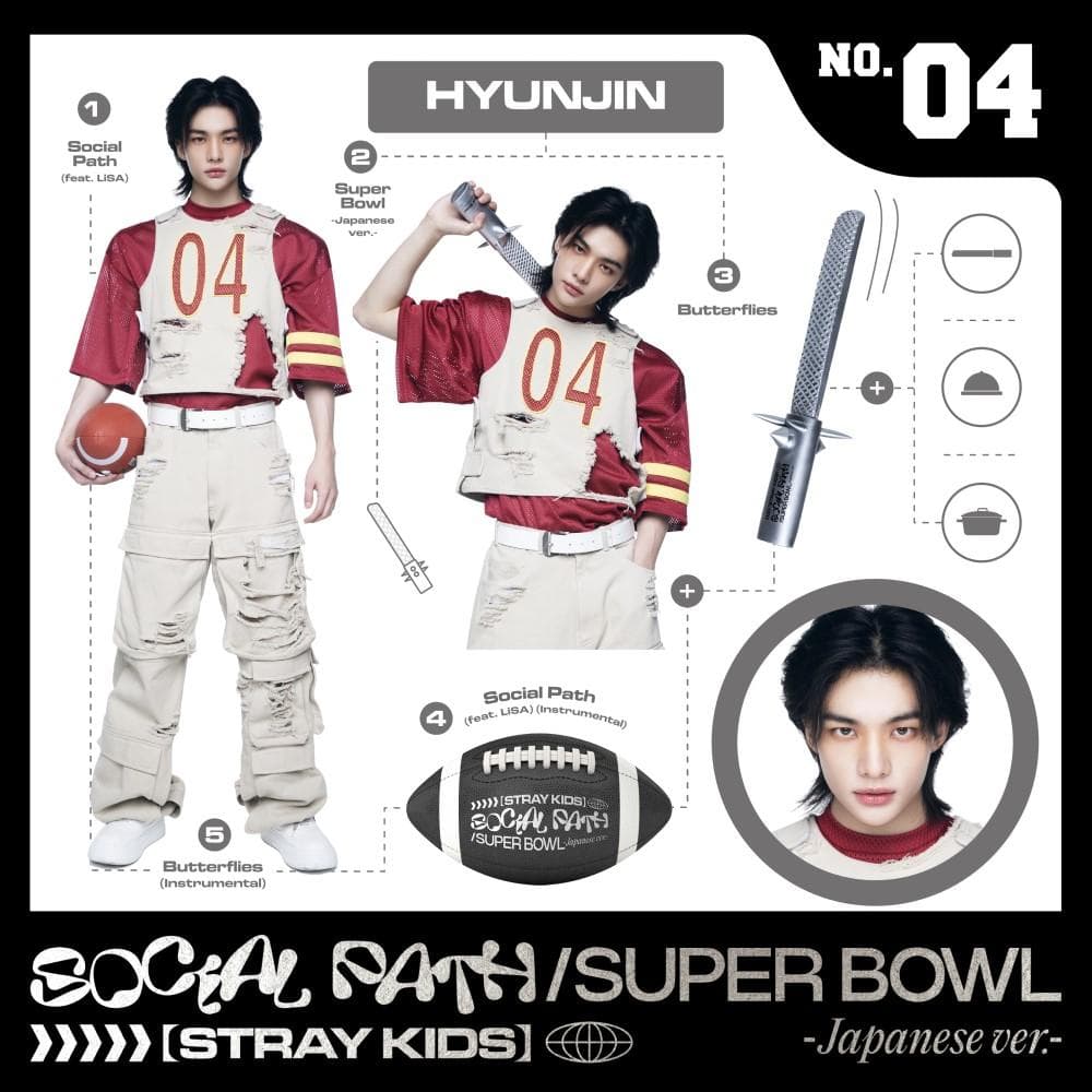 Stray Kids-[Social Path]1st EP in Japan Album Super Bowl Hyunjin