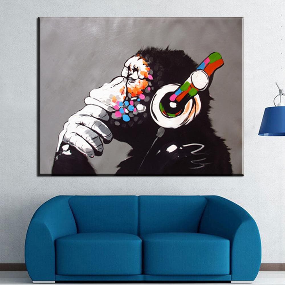 Animal Monkey Painting Modern Funny Thinking Monkey Picture Diamond Painting Home Decor 20X30CM