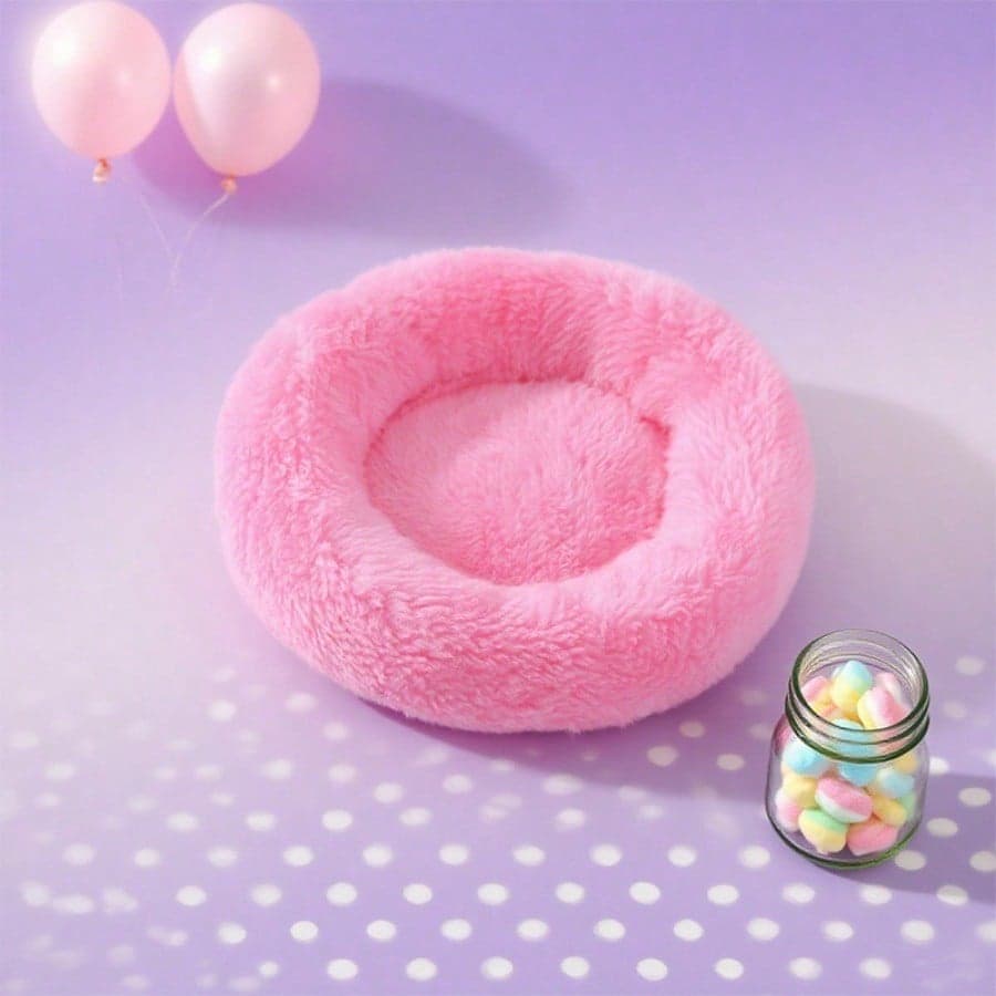1pc Super Soft Plush Pet Bed - Cozy Warm Hamster Sleeping Nest, with Non-Slip Bottom and Insulation Pad S rose red