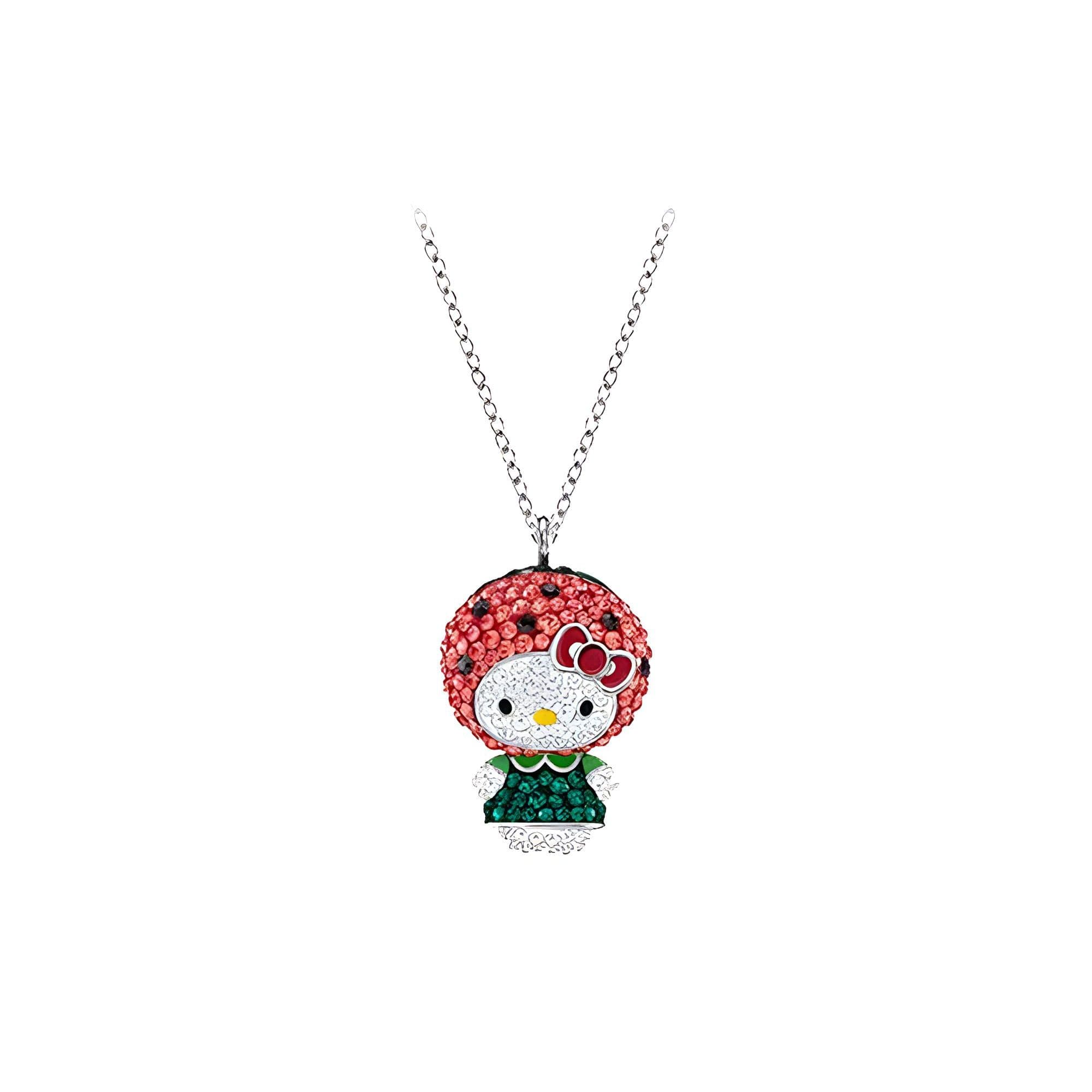Swarovski Hello Kitty Watermelon Necklace Women necklace 5373134 White Gold-Plated,F