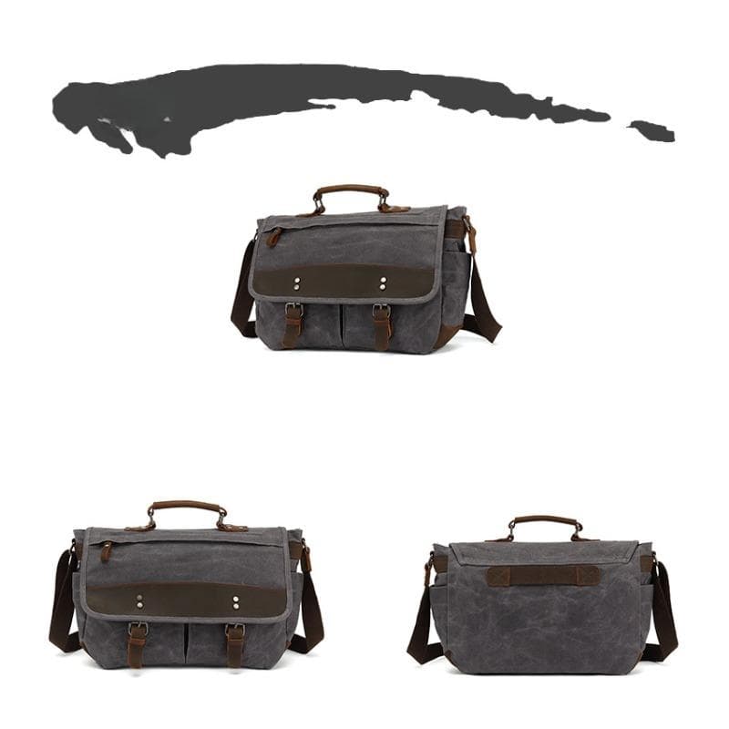 Single Shoulder Crossbody Bag Male Hand Document Computer Oblique Backpack Photography Can Be Added To The Inner Bag gray