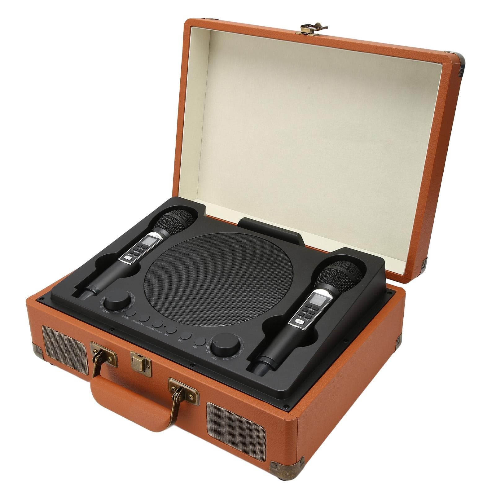 Karaoke Machine Full Range Stereo Wireless Bluetooth 5.0 Portable Speaker System with Dual
