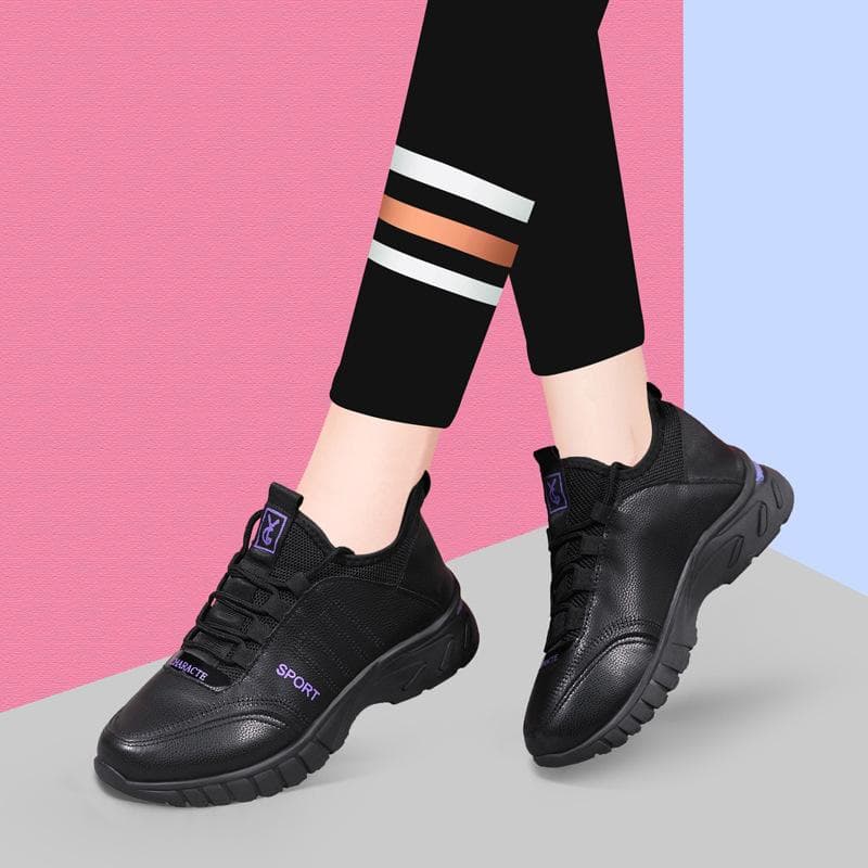 Women's Shoes Spring Leather Running Shoes Korean Version All-match Casual Shoes Non-slip Waterproof Sports Shoes Women's Shoes 40