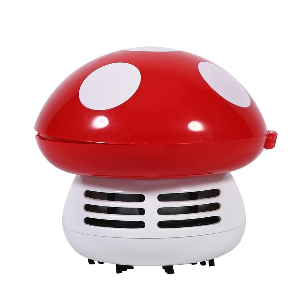 Cute Mini Mushroom Shape Desktop Keyboard Corner Dust Vacuum Cleaner Sweeper New (Red) red
