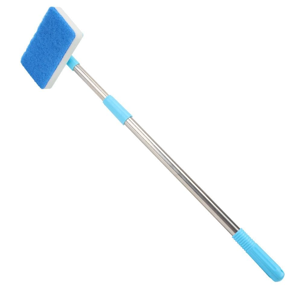 Super Long Handle 180° adjustable Cleaner Scrubber Aquarium Fish Tank Glass Window Algae Double-Sided Sponge Cleaning Brush