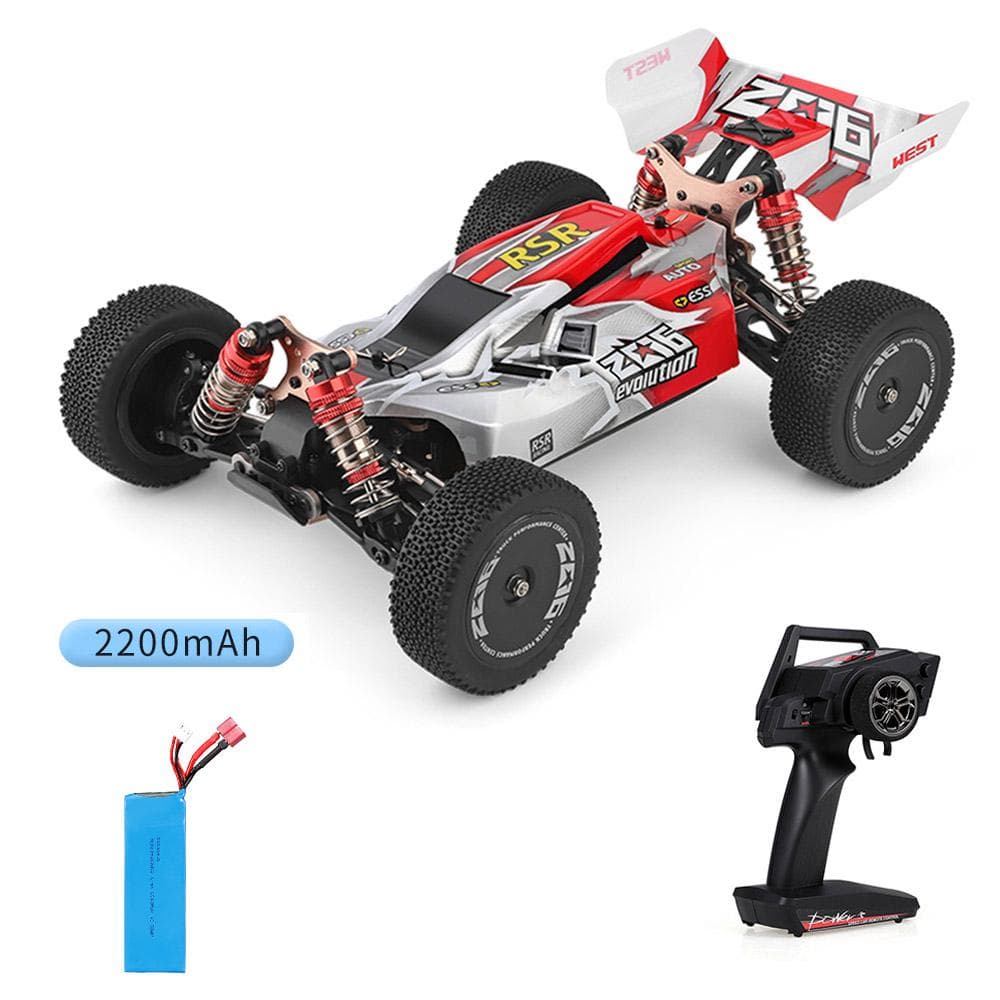 Wltoys XKS 144001 1/14 RC Car High Speed Racing Car 2200mAh Battery 60km/h 2.4GHz RC Buggy 4WD 1x2200mAh Battery red