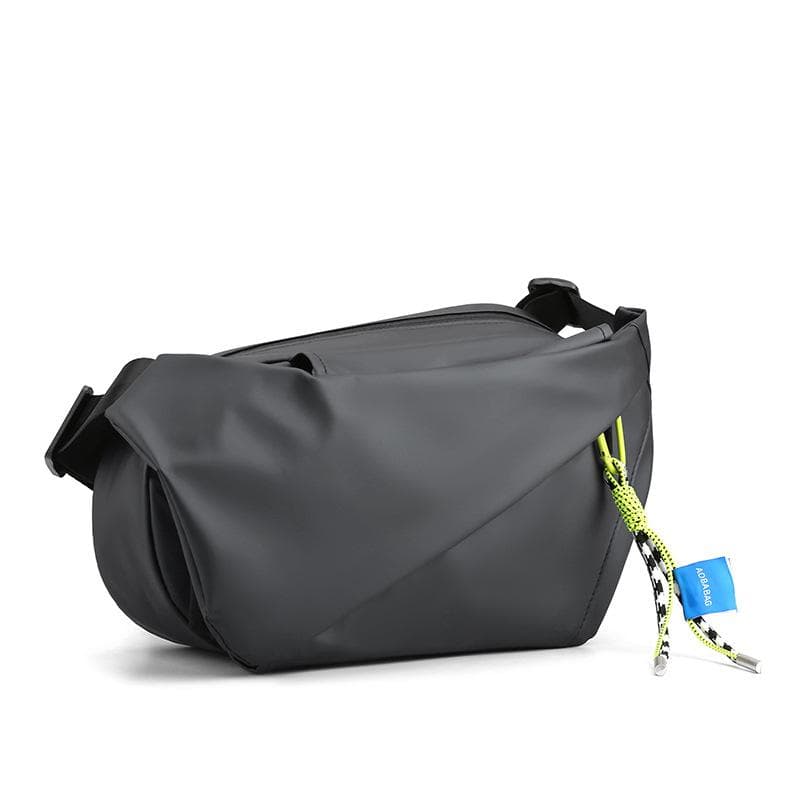 Men Shoulder Chest Bag Nylon Waterproof Outdoor Sport Running Cycling Belt Bag Large Capacity Travel Phone Pouch Messenger Bag dark grey