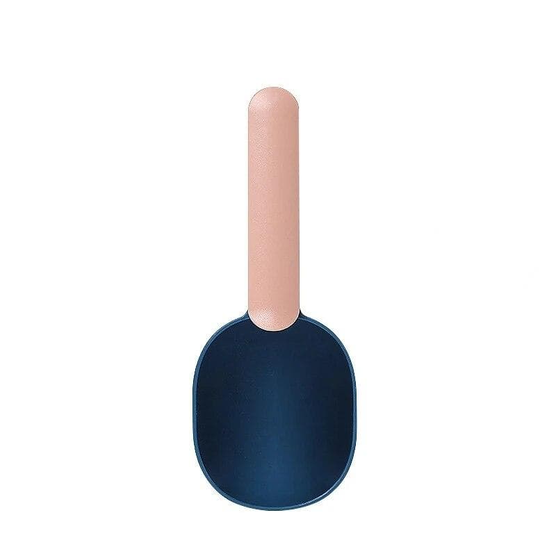 Mutli-function Portable Pet Cat Dog Food Shovel Scoop Feeding Spoon with Sealing Bag Clip Pet Feeders Pet Puppy Kitten Supplies pink/indigo