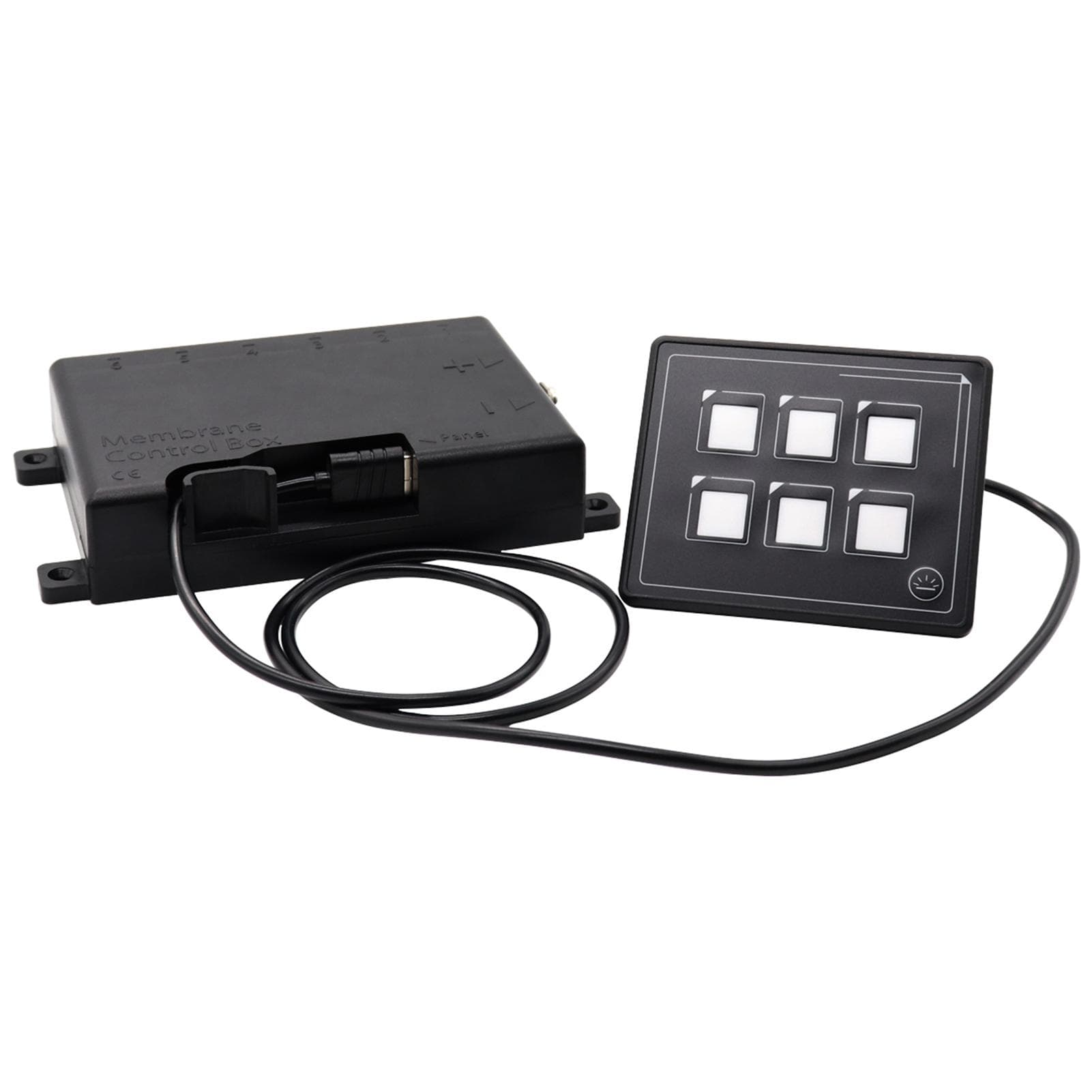 Car Universal 6P Membrane Control Switch Panel with Backlight Module LED Touch Electronic black