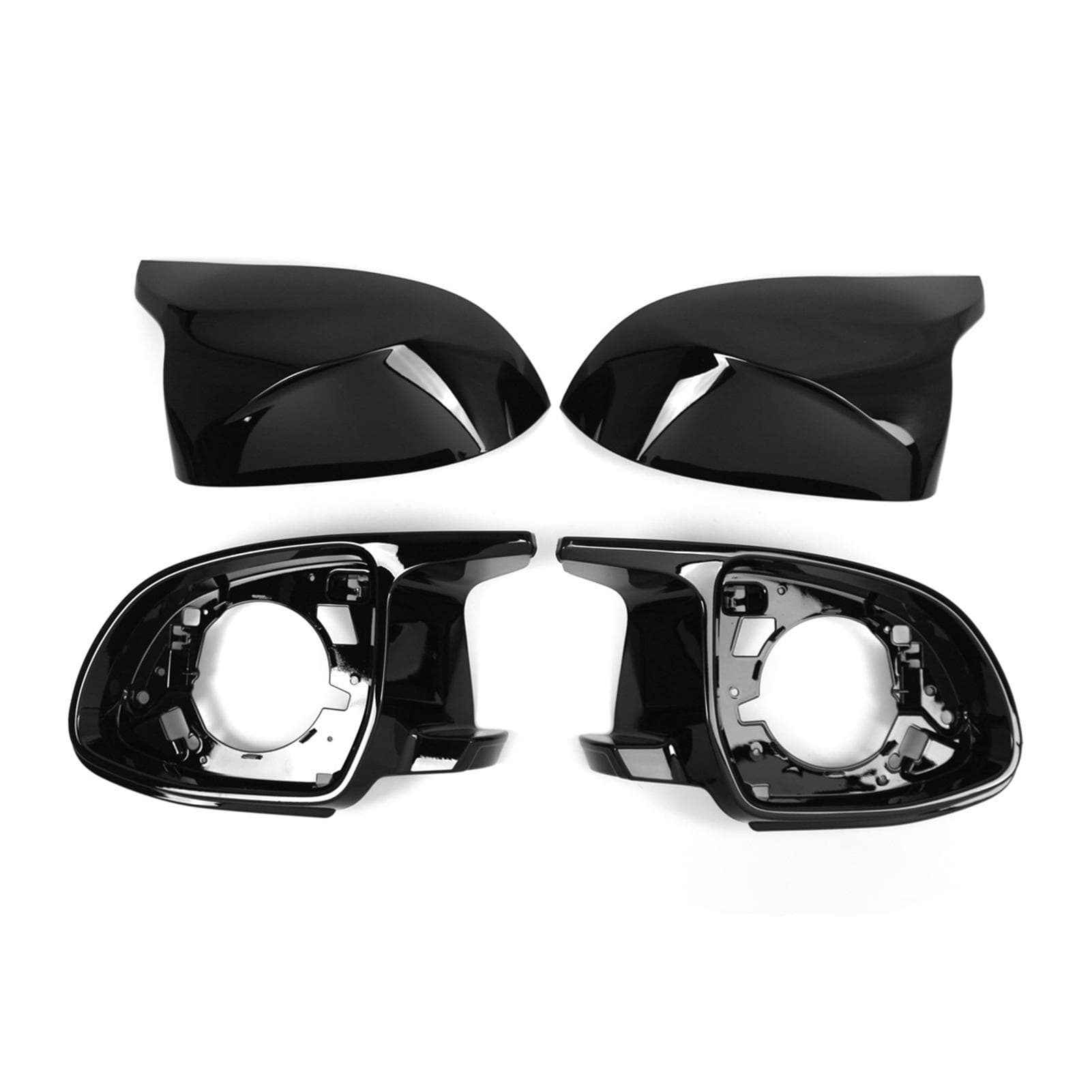 4PCS Car Rear View Mirror Cover Kit Replacement for BMW X3 G01 X4 G02 X5 G05 X6 G06 X7 G07 X3M F97 black