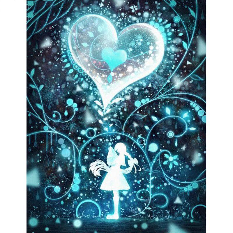 5D DIY Diamond Painting Flower heart Embroidery Cross Stitch Scenic Home Decorative 20X30CM