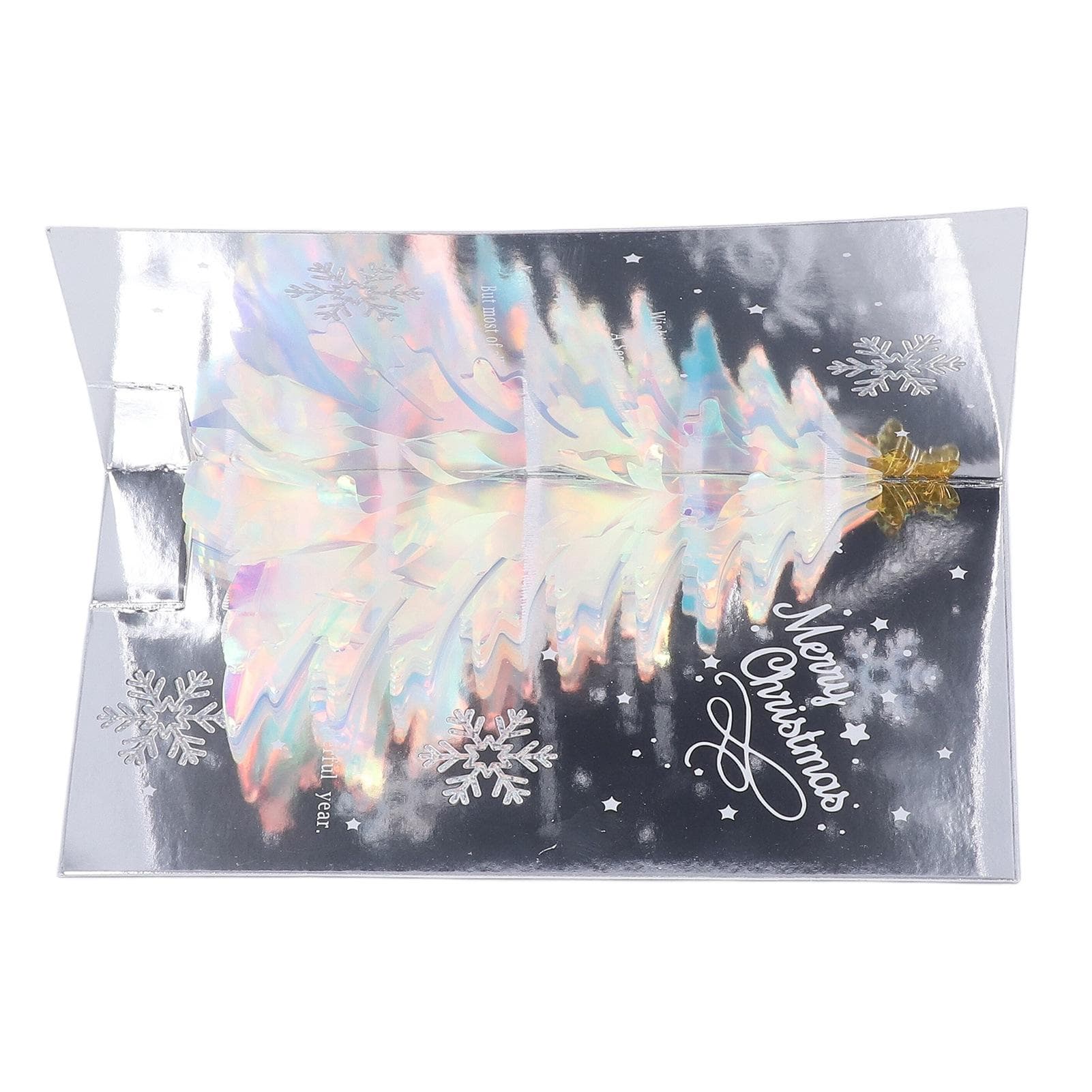 3D Christmas Cards Glitter Tree Theme Embossed Design Foil Stamping Process Decorative Paper Popup