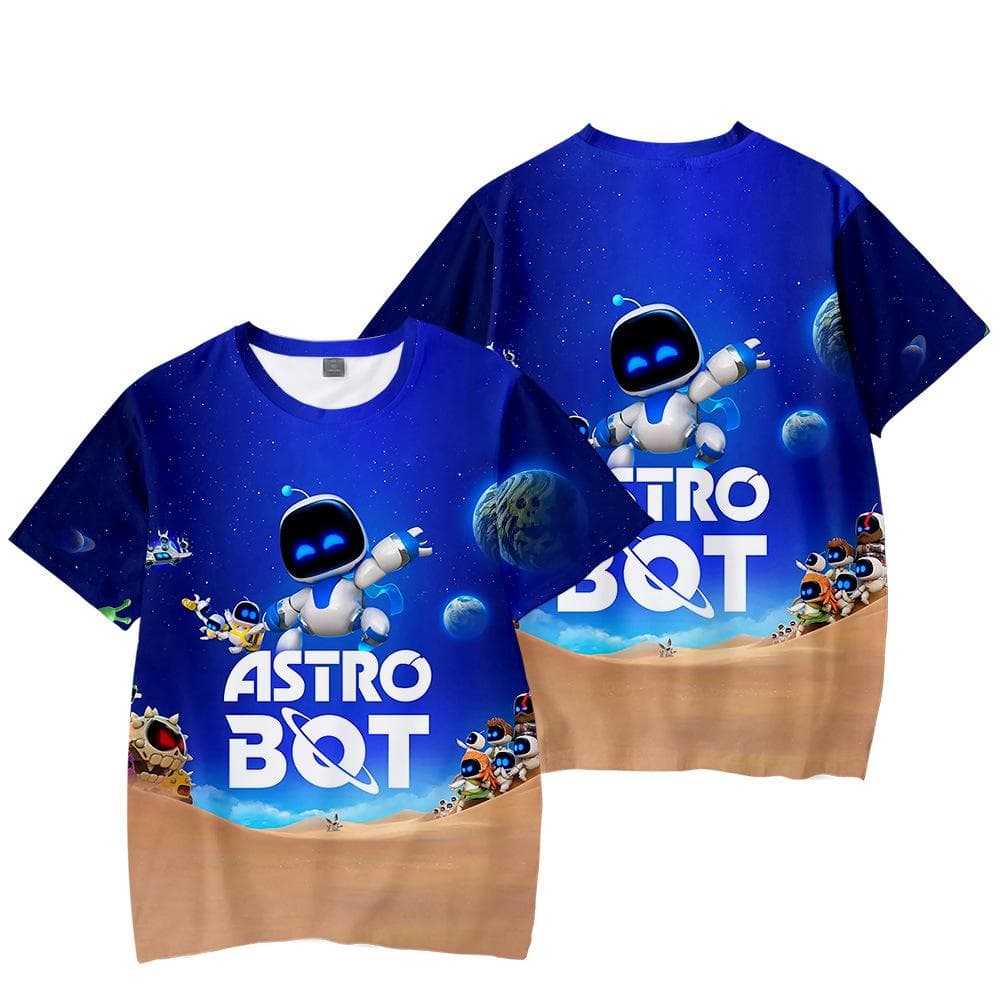 Funny Astro Bot Anime T Shirt Cool Women Men's Tshirt O Neck Casual Unisex Streetwear Fashion Tee Camisetas Ropa Hombre XXXXL brown