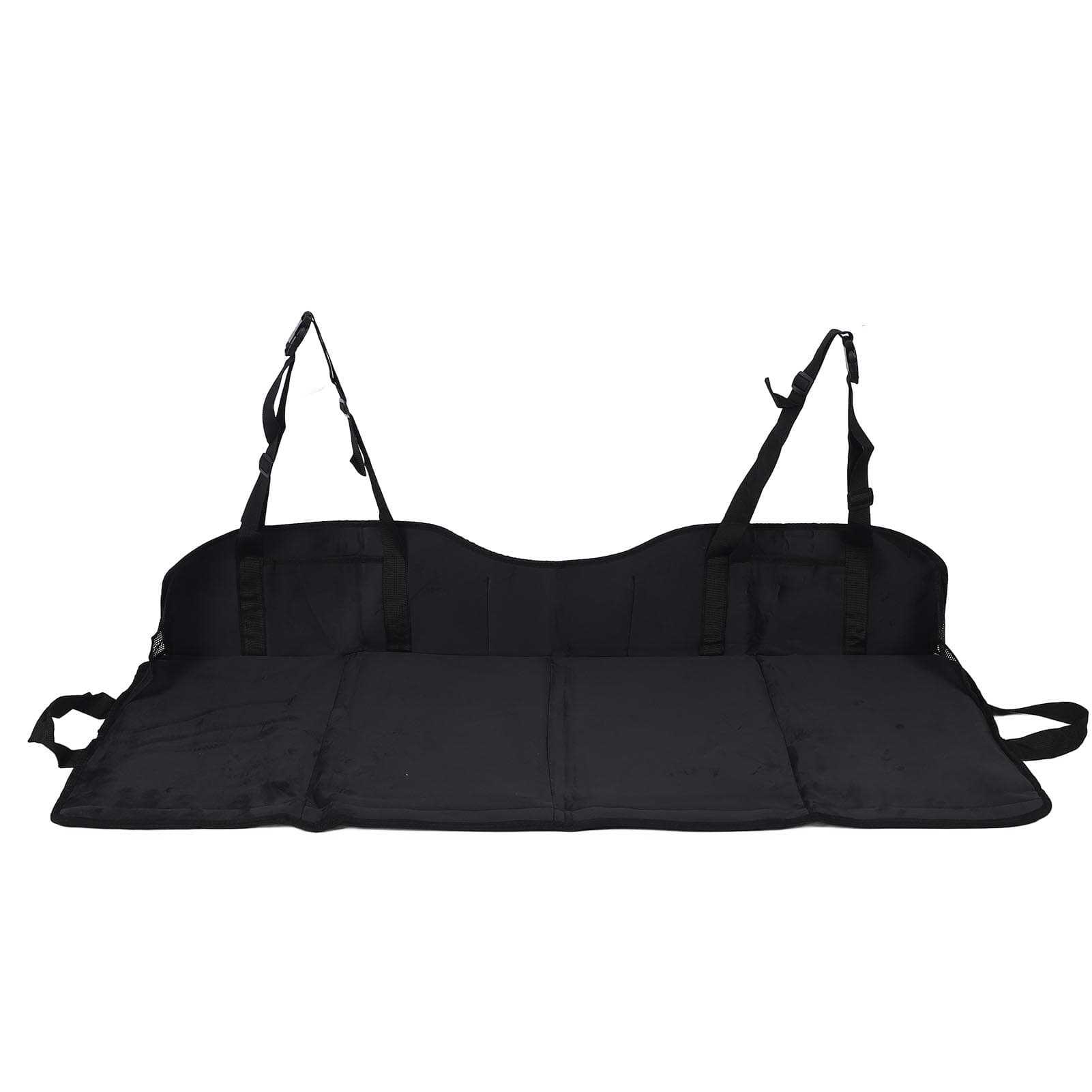Foldable Car Back Seat Extender Soft Enhanced Comfort Plush Portable Rear Seat Mattrss Extension black