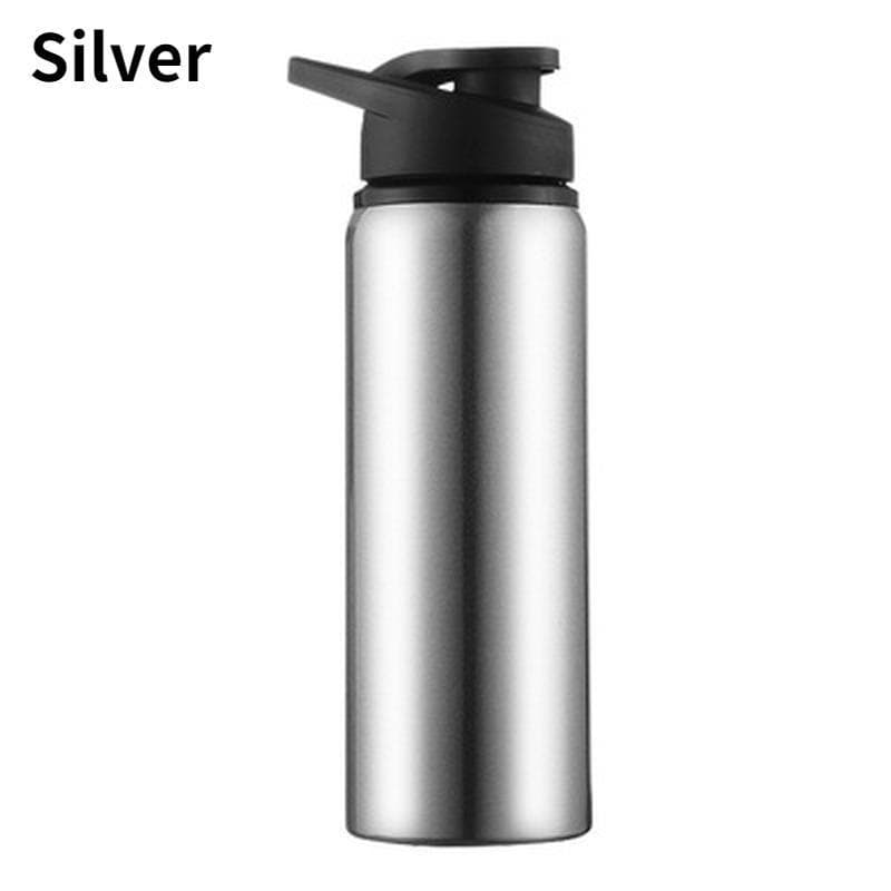 Single Layer Non Insulated Sports Water Bottle Made of Stainless Steel with Frosted Surface silver