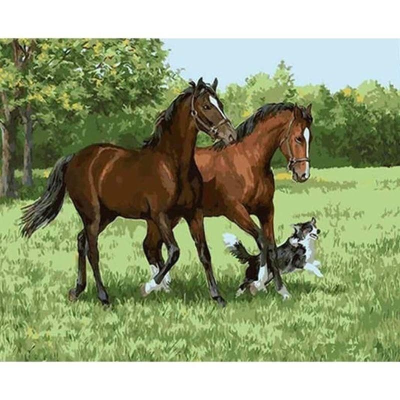 Diamond Painting Grass Horse Rhinestone Diamond Embroidery Diamond Mosaic Decoration 20X30CM