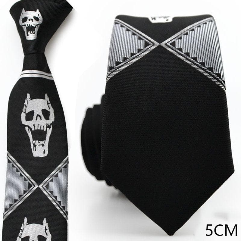 Anime stropdas JoJo Bizarre Adventure KILLER QUEEN Kira Yoshikage Skull Neck Tie Cosplay Kostuums Accessoires man vrouw 5cm black