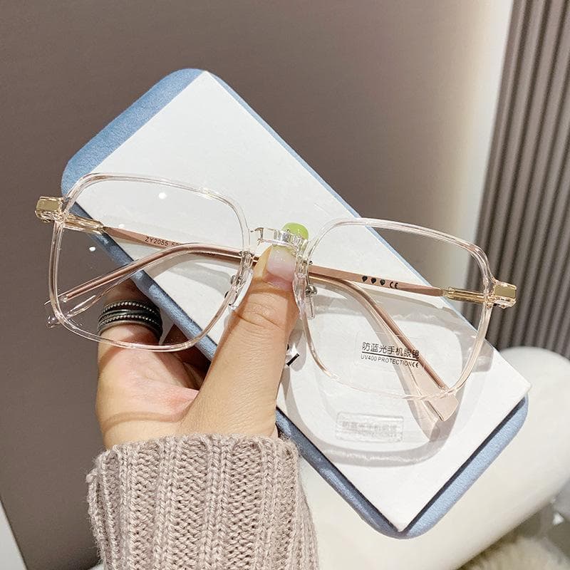 Oversized Reading Glasses Trendy Anti Blue Light Far-sighted Eyewear Women High-definition Optical Eyeglasses +3.5 tea green