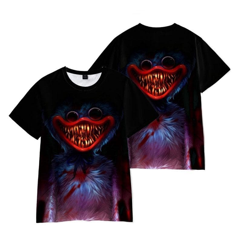Poppy Playtime T-Shirts Huggy Wuggy Horror Game Cartoon 3D Print boy/girl O-Neck fashion T Shirt Kids Boys Tees Tops Clothing 150CM