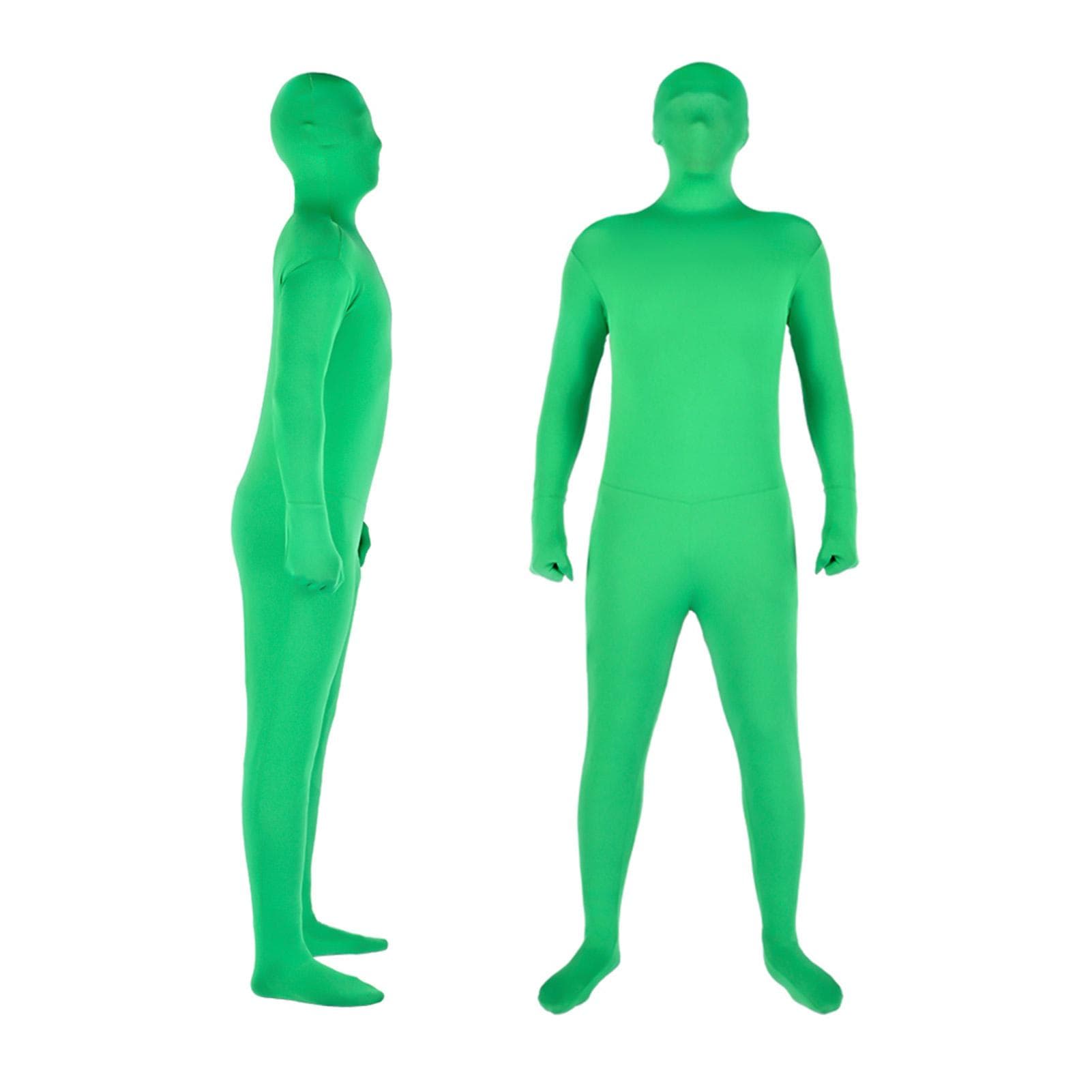 Full Body Photography Chromakey Green Suit Unisex Adult Green Bodysuit Stretch Costume for Photo 170cm green