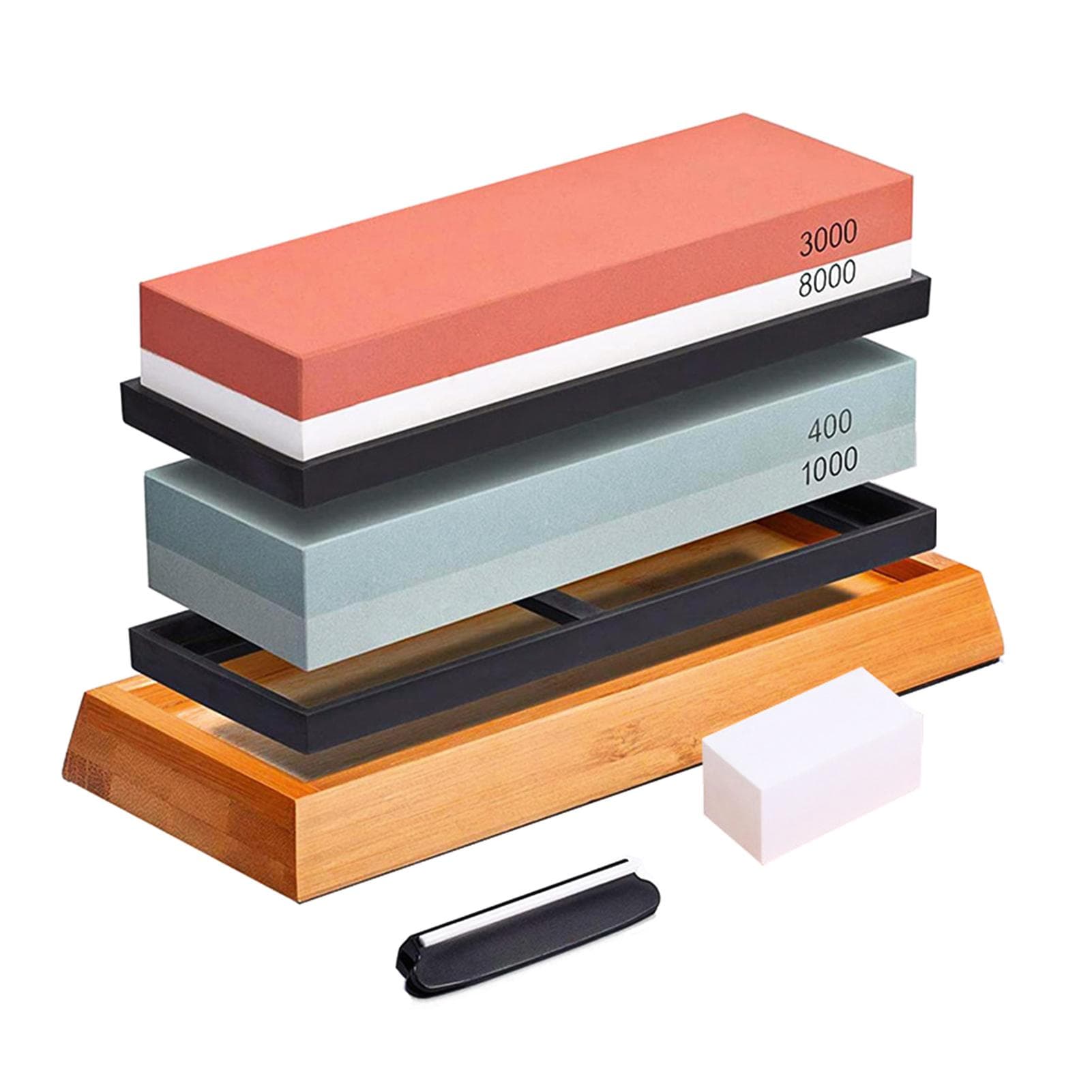 Aoresac Knife Sharpening Stone Set 4001000 & 30008000 Dual Sided Grit Whetstones for Sharpening multicolour