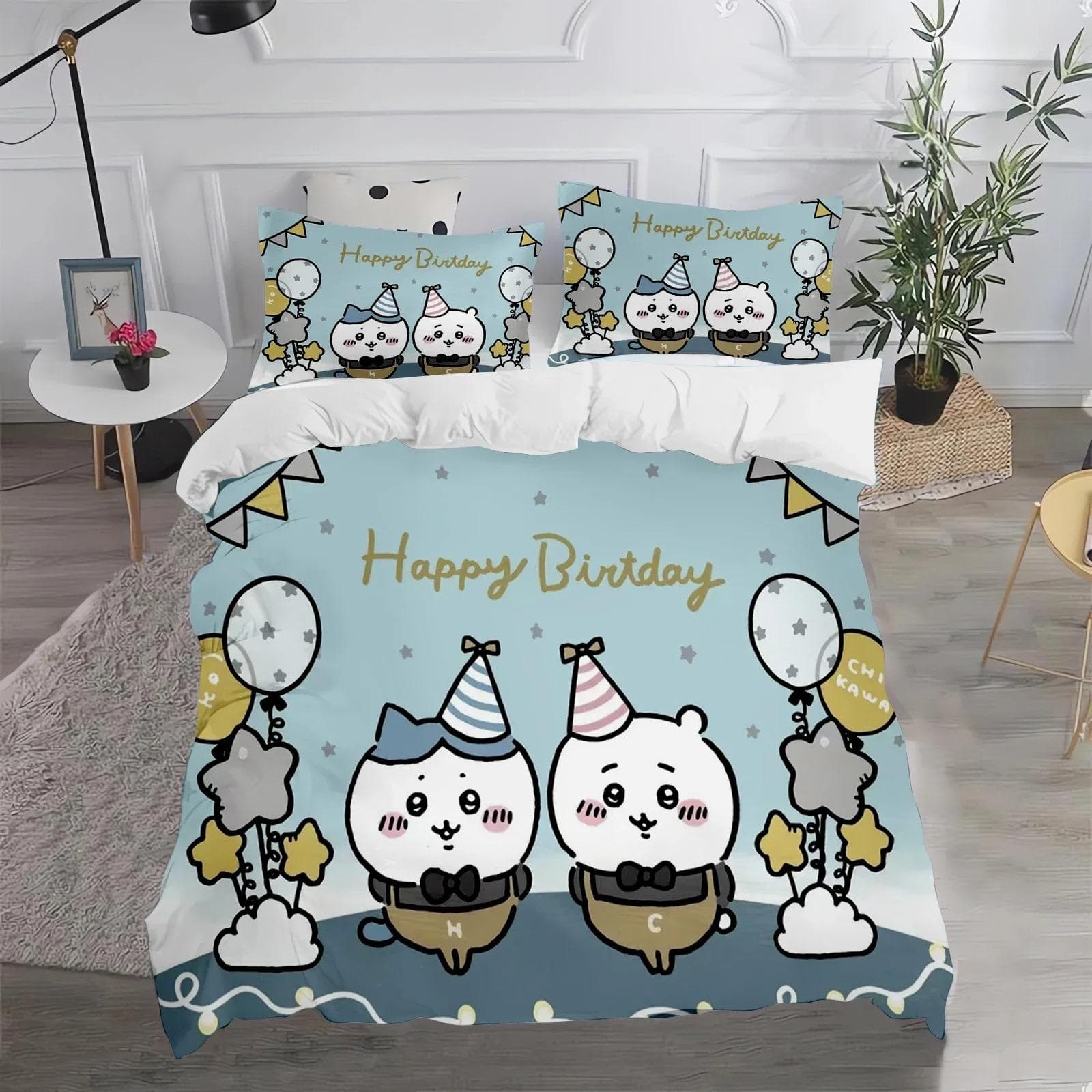 3D Print Cartoon CHIIKAWA Duvet Cover Home 100% Polyester Adult Kids Baby Bedroom Gift Anime Bedding Set Home Textiles EU Single 135x200cm