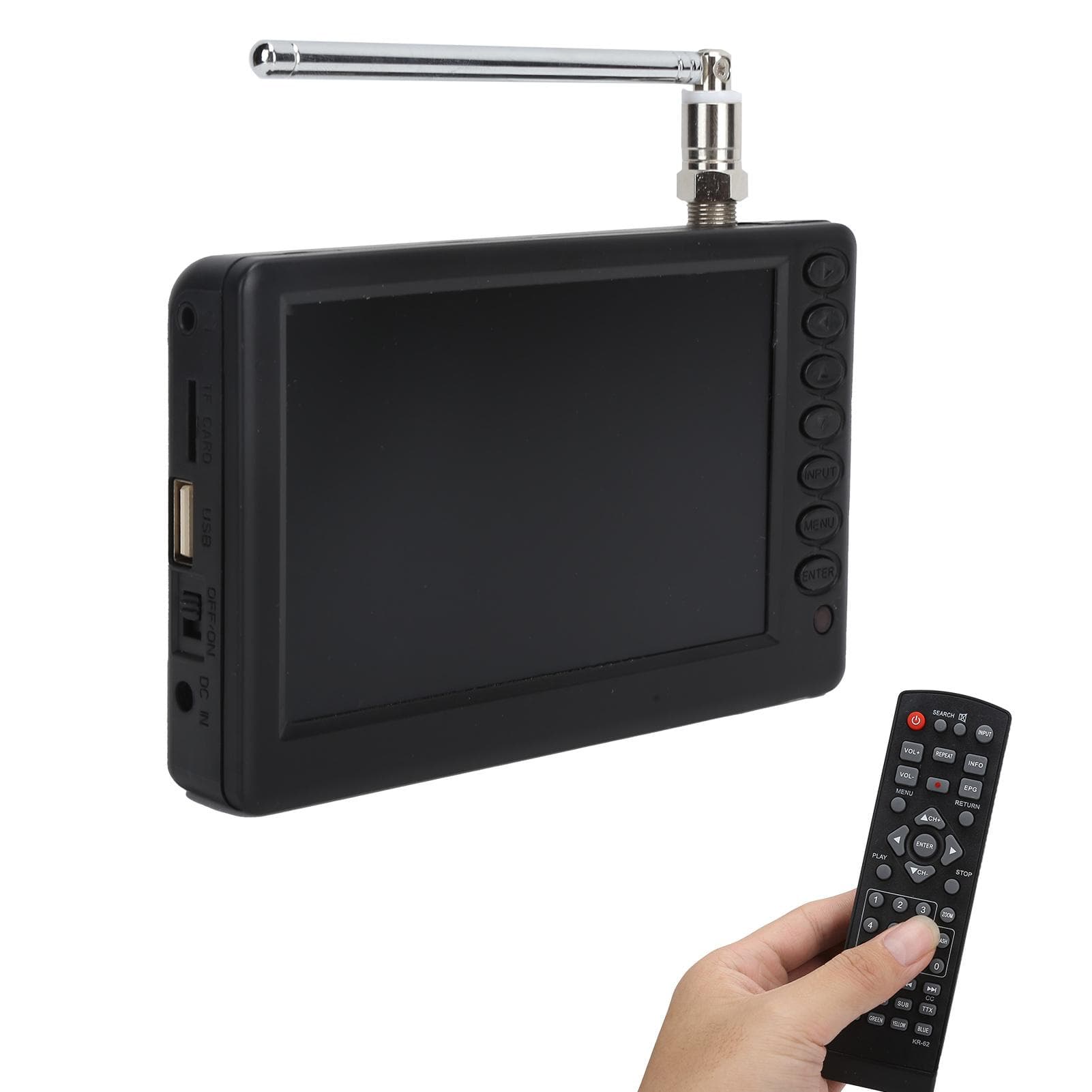 LEADSTAR 5 Inch ATSC Digital TV 1080P Stereo High Sensitivity Digital TV with USB Port & Memory EU Plug