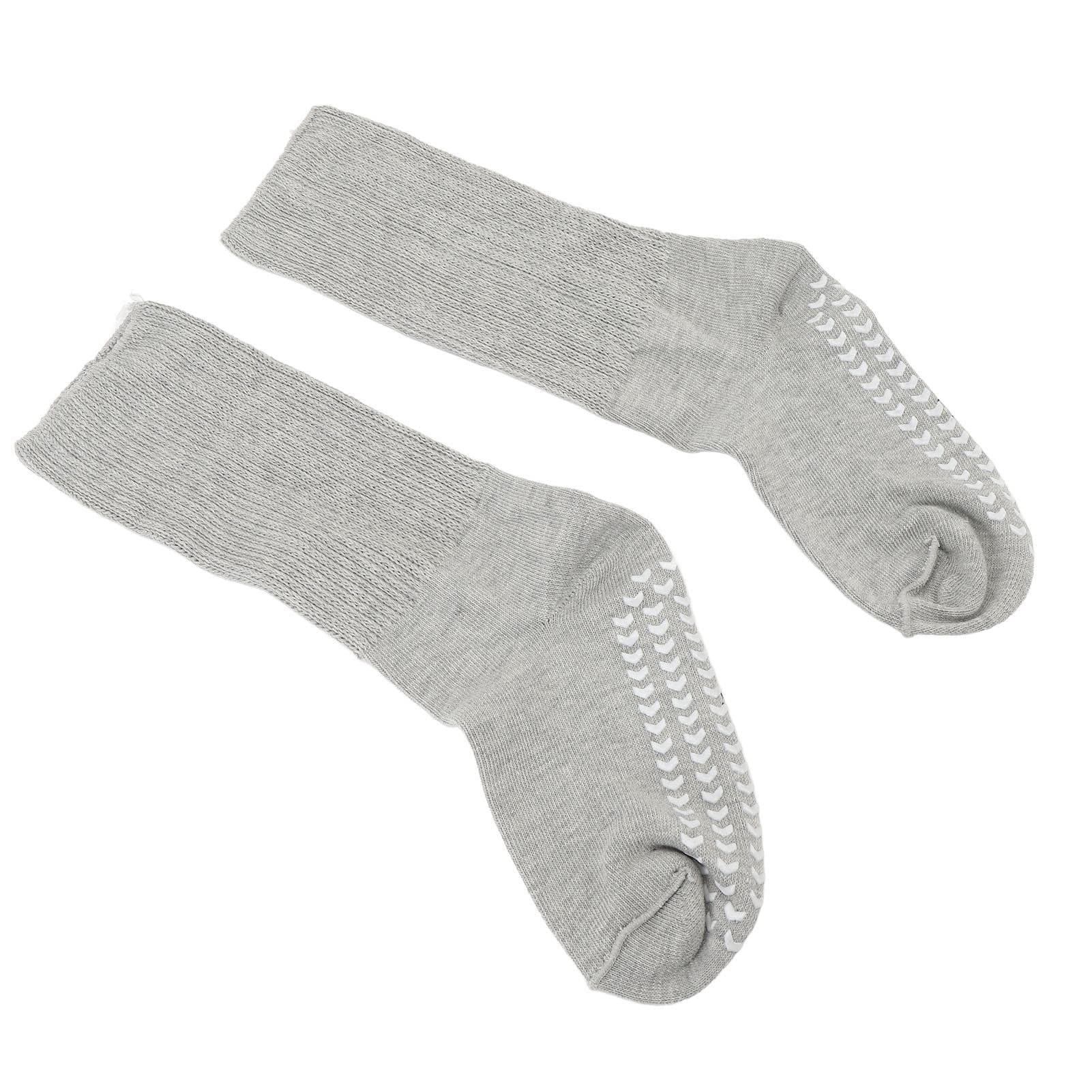 Super Wide Socks for Fat Feet with Grips Non Slip Loose Fit Non Binding High Stretch Socks for Men S M